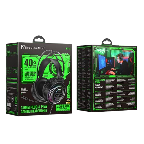 Hoco W118 Extreme USB + AUX 3.5mm Port Gaming Headphones